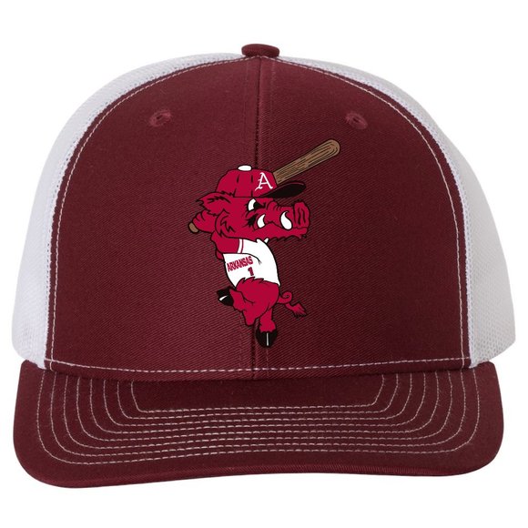 Ribby at Bat 3D Snapback Trucker Hat- Cardinal/ White - Picture 1 of 3